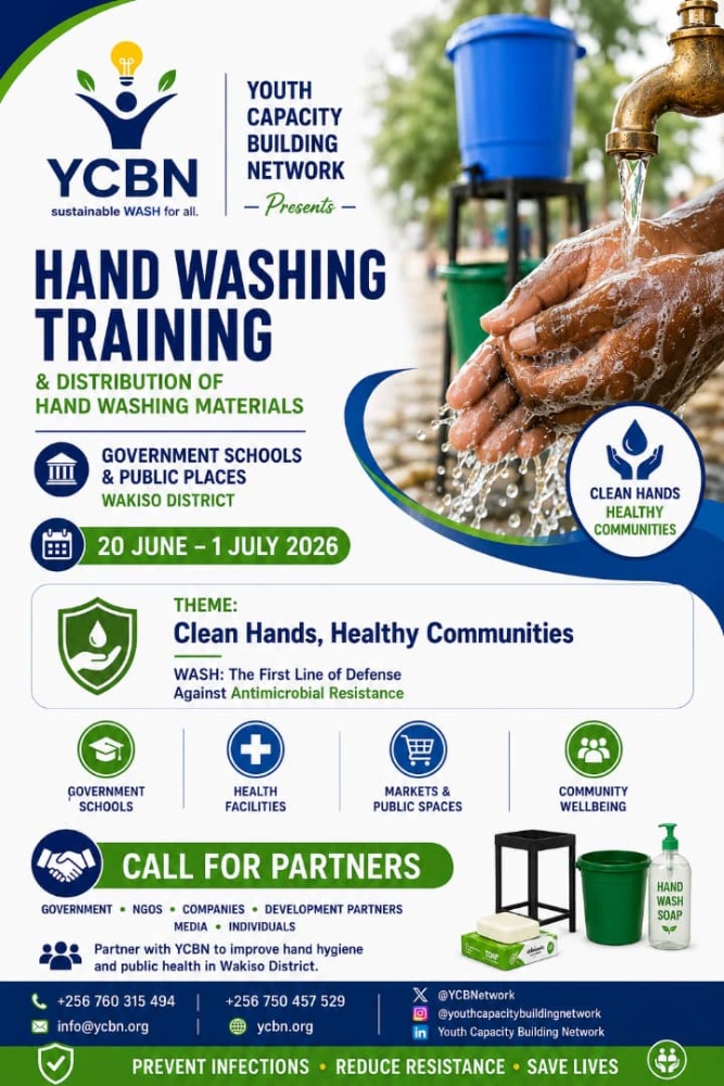 Call for Partners flyer for YCBN's Hand Washing Training and Material Distribution Campaign
